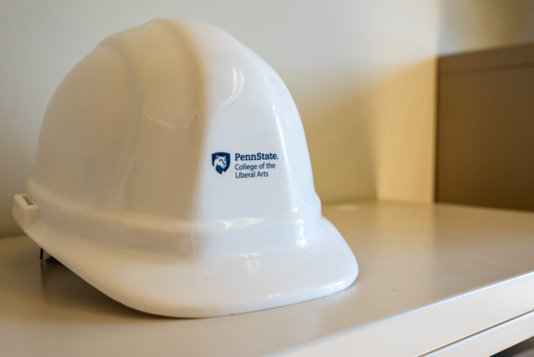 Hard hat with the College of the Liberal arts wordmark