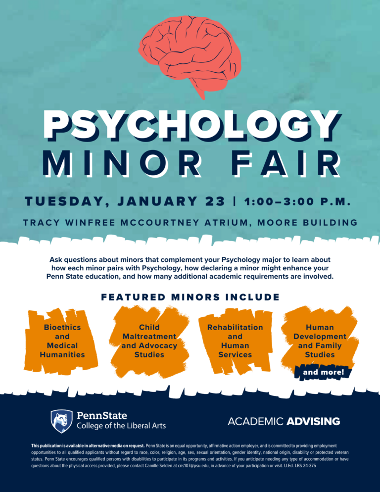 ACADV Psychology Minor Fair SP24 Flyer and Signs